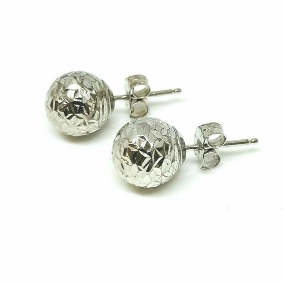 Sterling Silver 4mm Stud Earrings with Rhodium - Picture 6 of 6